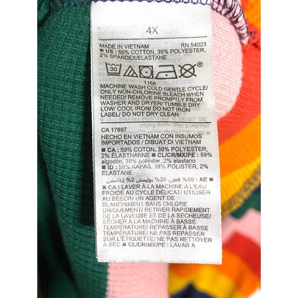 Old Navy Rainbow Striped Thermal Long Sleeve Shirt Womens 4X Colorful Retro Y2K - Picture 5 of 6